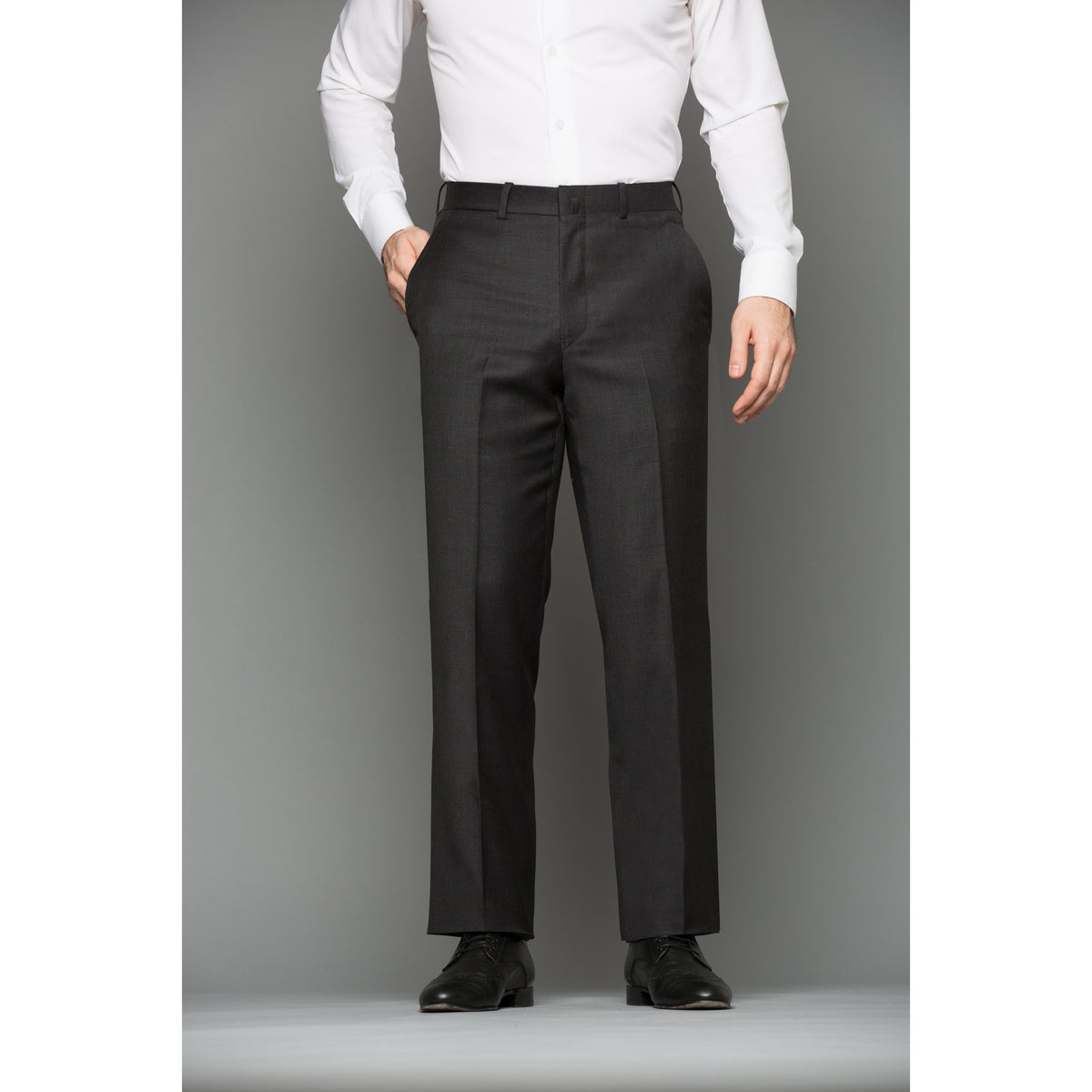 Slim Fit trousers - Dark grey marl - Men | H&M SG